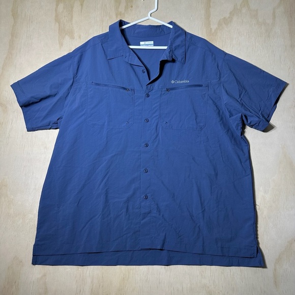 Columbia Men's Mountaindale Shirt XXL Blues Button Down Shirt Utility - Picture 1 of 8